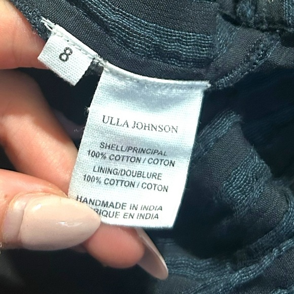 Ulla Johnson Navy Striped Jumpsuit Size 8 NWOT Tassels V Neck - Picture 10 of 11